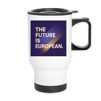 Europäische Zukunftsvision Design - Thermobecher mit Tragegriff - Weiß - Vorne