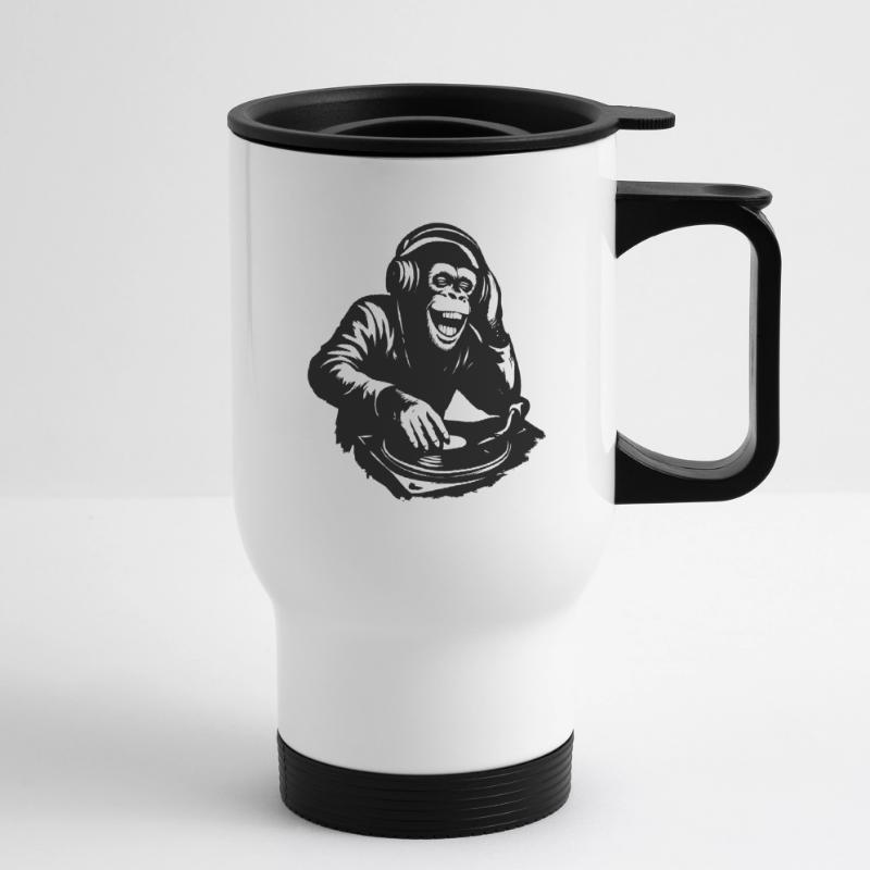 DJ The Monkey Dance Banksy Style Thermal mug with handle