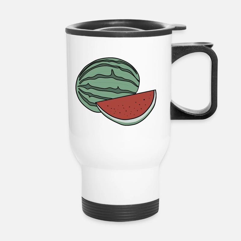 Délicieux fruit pastèque - Tasse isotherme avec poignée - blanc