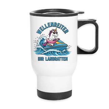 Licorne Cool Jet Ski - Tasse isotherme avec poignée - blanc - Devant