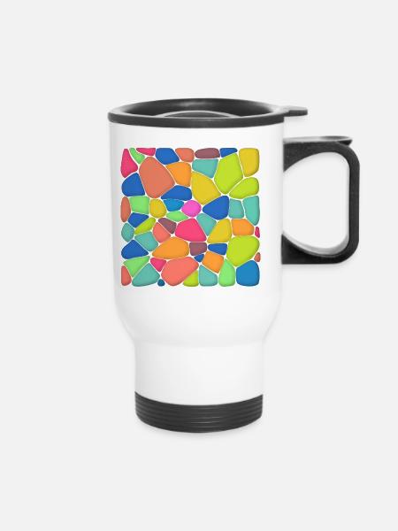 stone mosaic - Thermobecher mit Tragegriff - Weiß