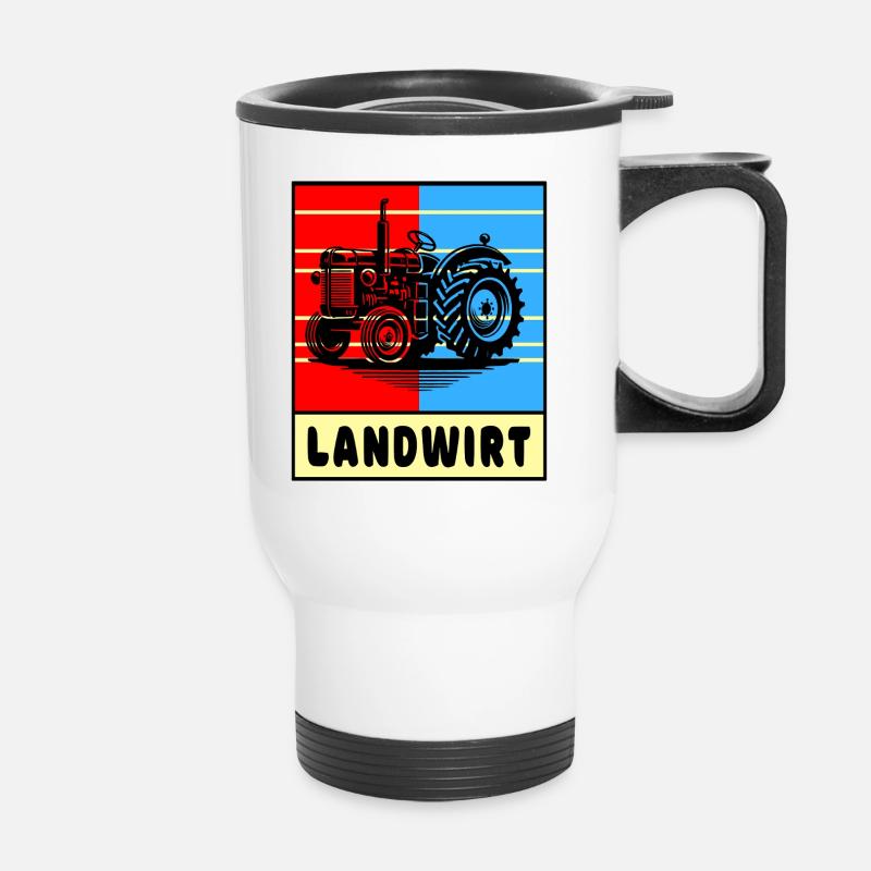 Tractor Farmer Design - Thermal mug with handle - white