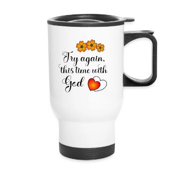 Try again - Thermal mug with handle - white - Front