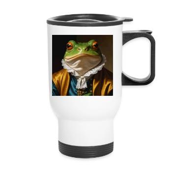 La Grenouille Noble – Royal Amphibian Chic - Tasse isotherme avec poignée - blanc - Devant