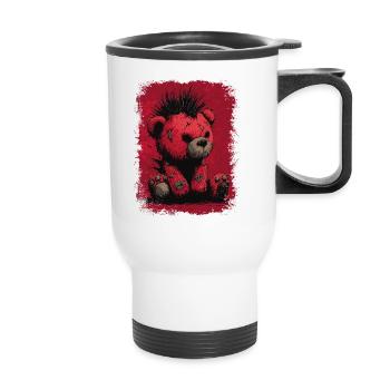 Ours en peluche punk mignon - Tasse isotherme avec poignée - blanc - Devant