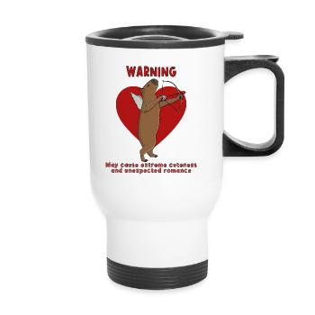 Warning May cause extreme cuteness and unexpected - Thermal mug with handle - white - Front