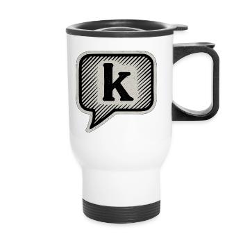 Texto drôle introverti - K bulle de dialogue - Tasse isotherme avec poignée - blanc - Devant