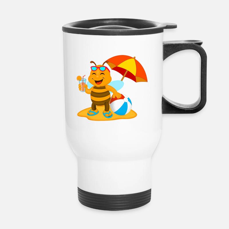 Beach Bee - Thermal mug with handle - white