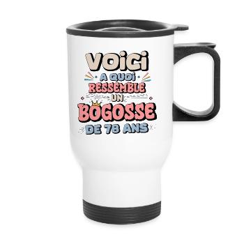 Senior Birthday Humor Sticker - Thermal mug with handle - white - Front