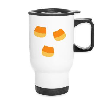 Candy Corn Halloween Pattern - Thermal mug with handle - white - Front