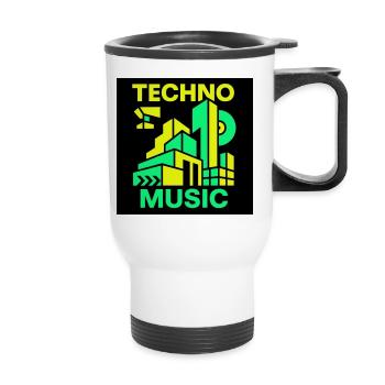 Techno Music - Thermal mug with handle - white - Front
