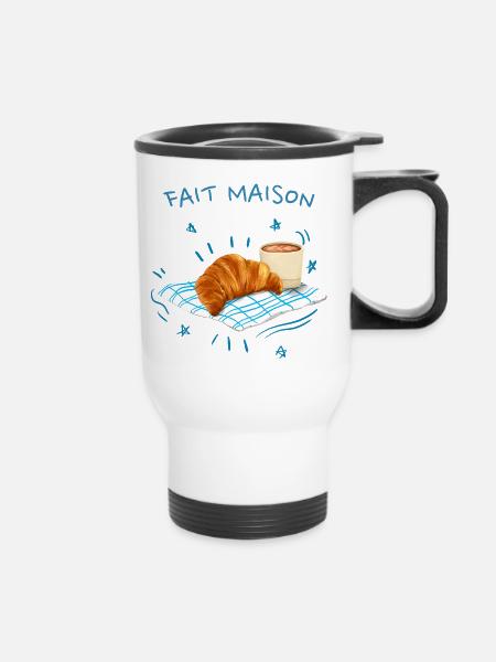 Hausgemachtes Croissant - Thermobecher mit Tragegriff - Weiß