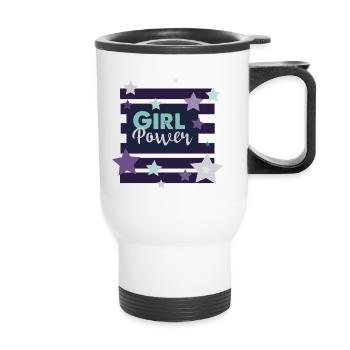 Conception de motivations de pouvoir féminin - Tasse isotherme avec poignée - blanc - Devant