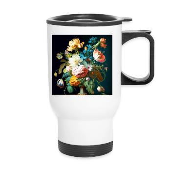 Bouquet d’art amalfitain baroque style flamand - Tasse isotherme avec poignée - blanc - Devant