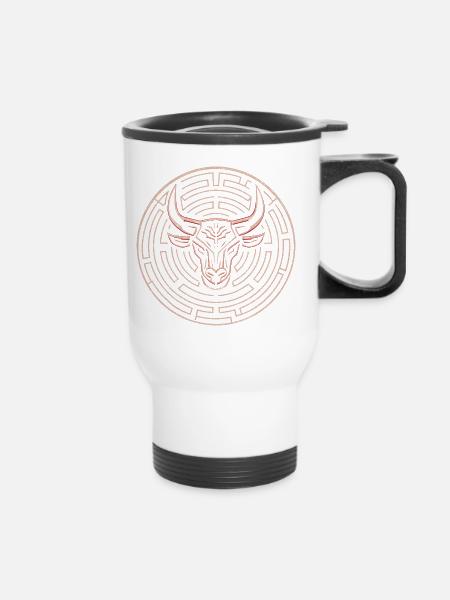 Labyrinth Minotaurus - Thermobecher mit Tragegriff - Weiß