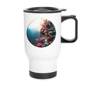 Conception sous-marine polyvalente d’un récif corallien - Tasse isotherme avec poignée - blanc - Devant
