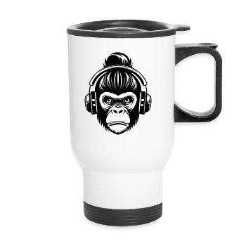 Nightlife Monkey Head Sound Club Shirt - Thermal mug with handle - white - Front