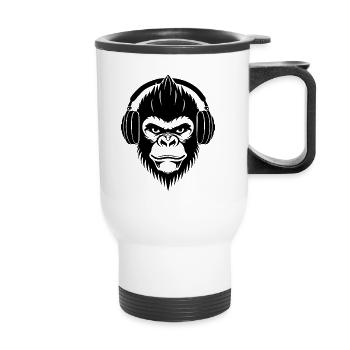 Night Drive Monkey Head Club Beats Shirt - Thermal mug with handle - white - Front