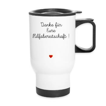 Cœur, merci, serviabilité - Tasse isotherme avec poignée - blanc - Devant