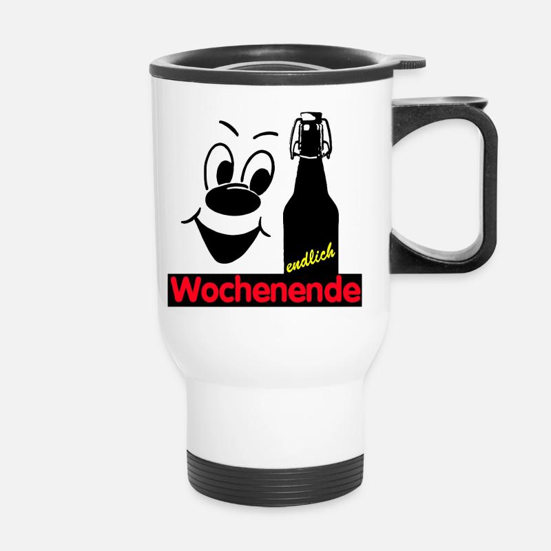 Finally weekend - Thermal mug with handle - white