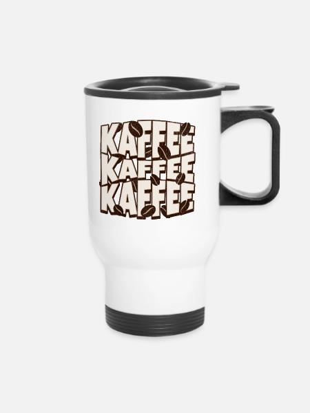 Kaffee Kaffee Kaffee  - Thermobecher mit Tragegriff - Weiß