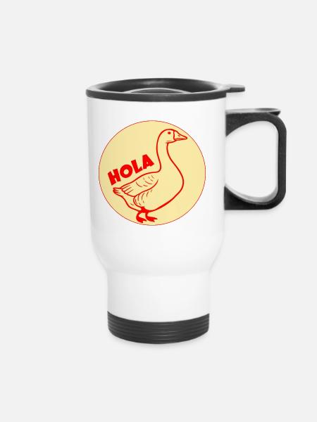 Hallo Gans - Thermobecher mit Tragegriff - Weiß