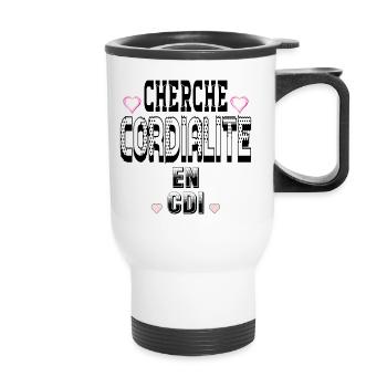 Cherche Cordialité en CDI - Tasse isotherme avec poignée - blanc - Devant