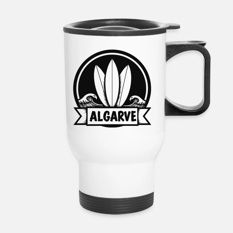 Algarve Surfers Surf Surfboards and Waves - Thermal mug with handle - white