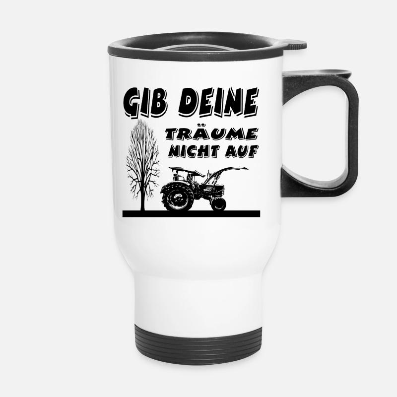 Traktor - Thermobecher mit Tragegriff - Weiß