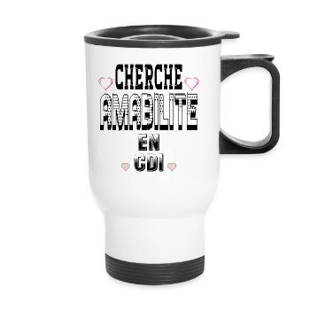 Cherche Amabilité en CDI - Tasse isotherme avec poignée - blanc - Devant