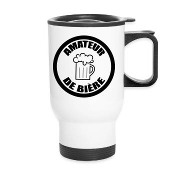 Bierliebhaber | Alkohol - Thermobecher mit Tragegriff - Weiß - Vorne