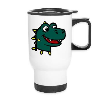 Lumières de Noël Dinosaure Souriant - Tasse isotherme avec poignée - blanc - Devant