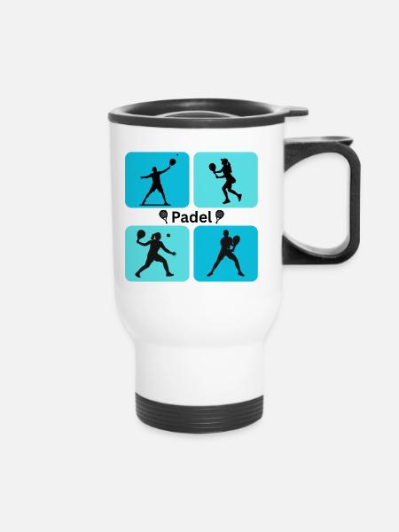 Four Quad Padel - Thermobecher mit Tragegriff - Weiß