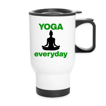 Yoga everyday – Your daily reset for Yogalove - Thermal mug with handle - white - Front