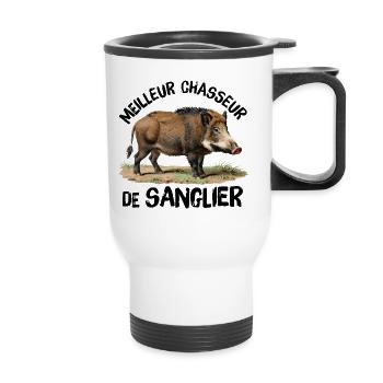 Best Wild Boar Hunter - Thermal mug with handle - white - Front