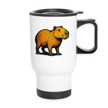 Illustration du dégradé de Kapibara - Tasse isotherme avec poignée - blanc - Devant