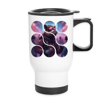 Neon Pig Club Adventure - Thermal mug with handle - white - Front