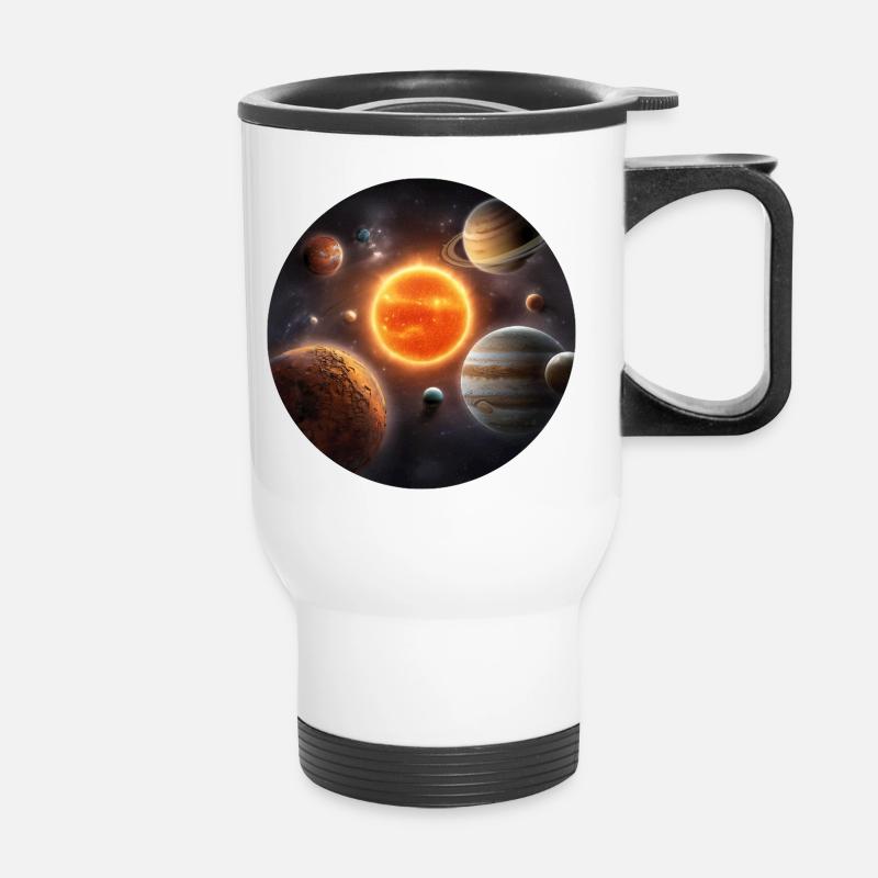 Astronomy Space Solar System Planets Orbit - Thermal mug with handle - white