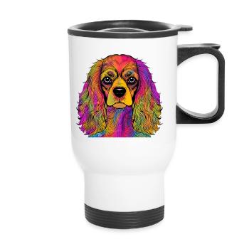 Cavalier King Charles Spaniel - Thermobecher mit Tragegriff - Weiß - Vorne