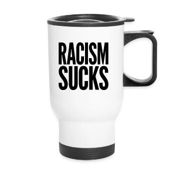Le racisme craint - Logo Cool Pride - Tasse isotherme avec poignée - blanc - Devant