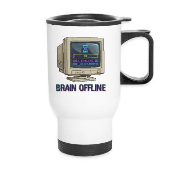 Brain Offline Retro-Monitor - Thermobecher mit Tragegriff - Weiß - Vorne