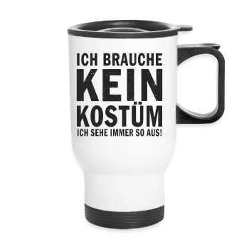 Karneval Fasching Fasnet Kostüm - Thermobecher mit Tragegriff - Weiß - Vorne