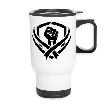 logo combat  - Tasse isotherme avec poignée - blanc - Devant