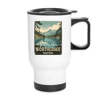 Lake Wörthersee - Thermal mug with handle - white - Front