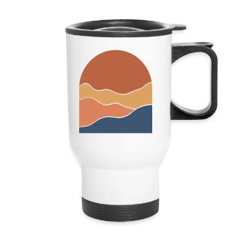 Warm Horizon Layers - Thermal mug with handle - white - Front
