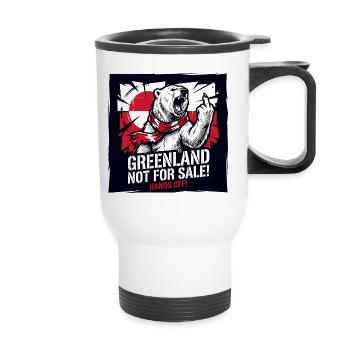 Greenland Not For Sale - Hands Off - Eisbär - Thermobecher mit Tragegriff - Weiß - Vorne
