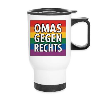 Grannies against the Right - Antifa Rainbow Tea - Thermal mug with handle - white - Front