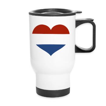Cœur du drapeau des Pays-Bas - Tasse isotherme avec poignée - blanc - Devant