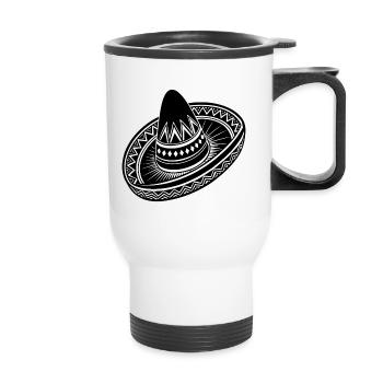 Sombrero mexicain - Tasse isotherme avec poignée - blanc - Devant