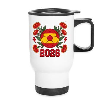 Équipement de fan de football floral Spain Soccer 2026 - Tasse isotherme avec poignée - blanc - Devant